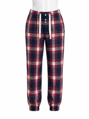 Size XS Campus Crew Women’s Plaid Jogger Lounge Pajama Pants Red Blue‎